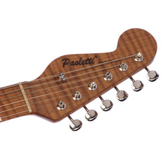 Paoletti Guitars Richard Fortus Signature Custom Leather Jr - Black Crocodile - Hand-Wound Pickups and Ancient Reclaimed Chestnut Body