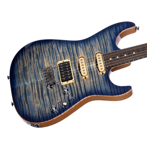 Tom Anderson Drop Top - Natural Jacks Blue Burst w/ Binding - Custom Boutique Electric Guitar - NEW!