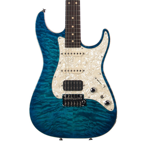 Tom Anderson Guitars Drop Top Classic - Bora to Transparent Blue Burst w/ Binding - Custom Boutique Electric Guitar - New!