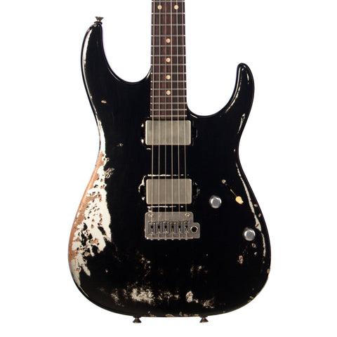 Tom Anderson Lil Angel Player - Black over Inca Silver / In-Distress Level 3 24-fret Custom Boutique Electric Guitar - NEW!
