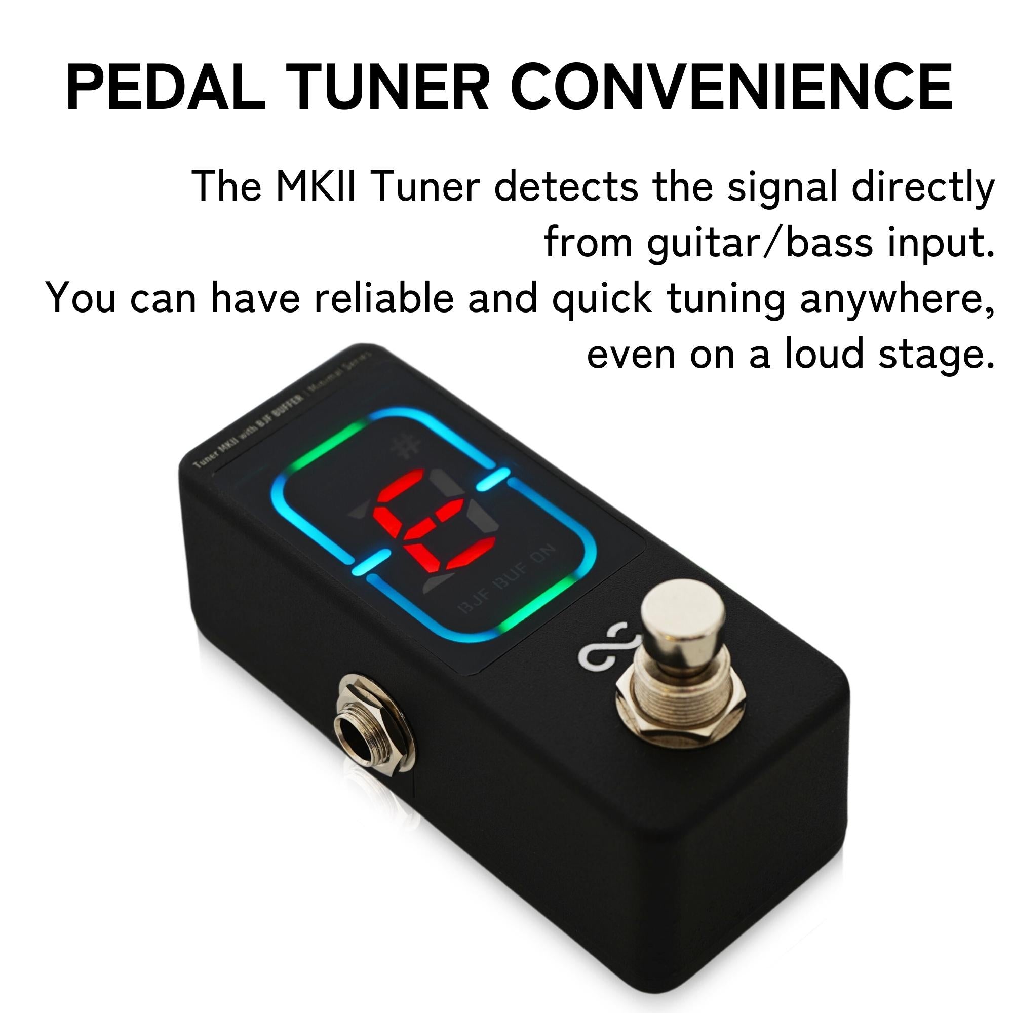 buffered tuner pedal One Control Minimal Series Tuner MKII with BJF BUFFER OC-M-PT2 - Effects Pedal for Electric Guitar