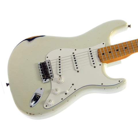 Fender Custom Shop MVP Series 1969 Stratocaster Relic - Olympic White over Sunburst - Olympic White
