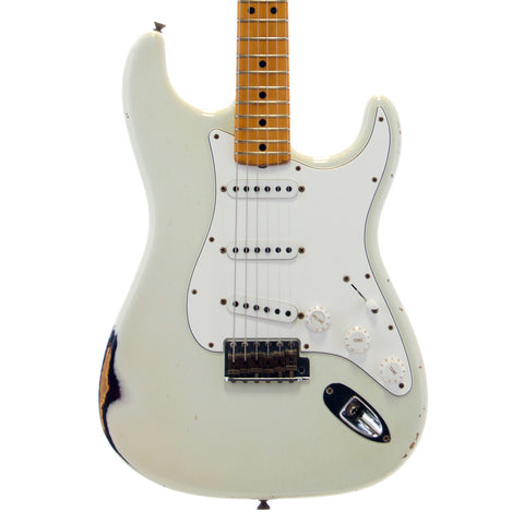 Fender Custom Shop MVP Series 1969 Stratocaster Relic - Olympic White over Sunburst - Olympic White
