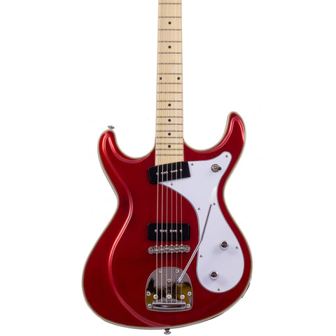 Eastwood Guitars Sidejack Baritone DLX-M - RED - Maple Fingerboard Deluxe Mosrite-inspired Offset Electric - NEW!