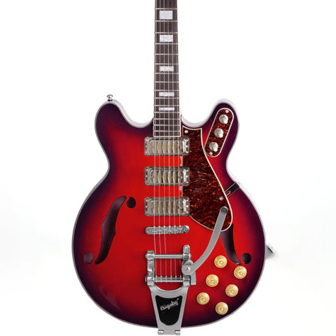 Airline Guitars H78 - Vintage Redburst - Vintage Reissue Semi Hollow Electric Guitar - NEW!